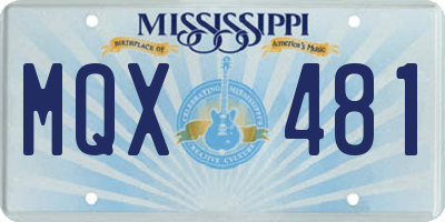 MS license plate MQX481