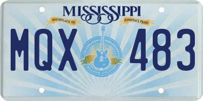 MS license plate MQX483
