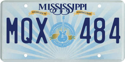 MS license plate MQX484