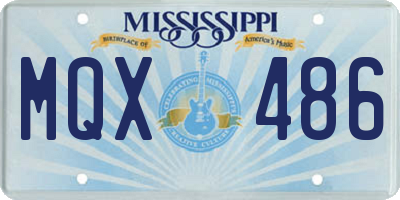 MS license plate MQX486