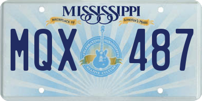 MS license plate MQX487