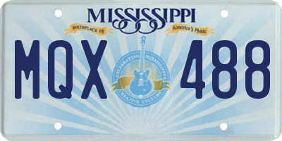 MS license plate MQX488