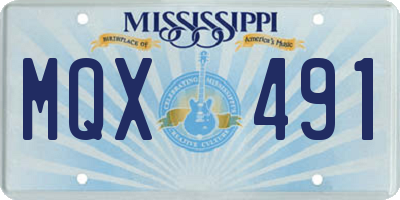 MS license plate MQX491