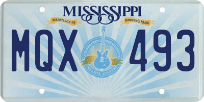 MS license plate MQX493