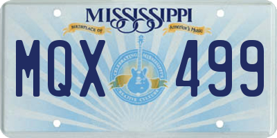 MS license plate MQX499