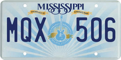 MS license plate MQX506