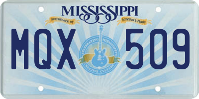 MS license plate MQX509