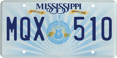 MS license plate MQX510