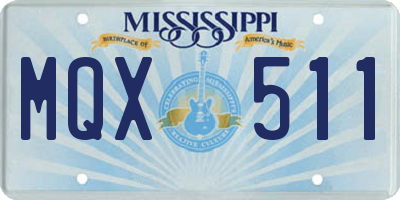 MS license plate MQX511
