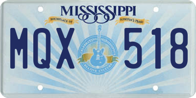 MS license plate MQX518