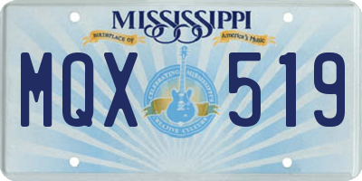MS license plate MQX519