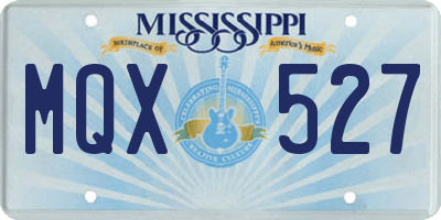 MS license plate MQX527