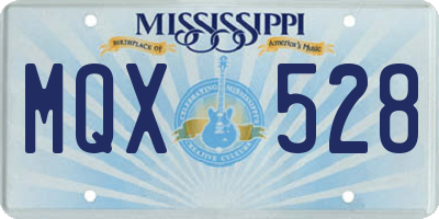 MS license plate MQX528