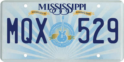 MS license plate MQX529