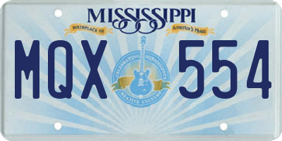MS license plate MQX554