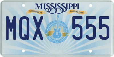 MS license plate MQX555