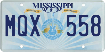 MS license plate MQX558