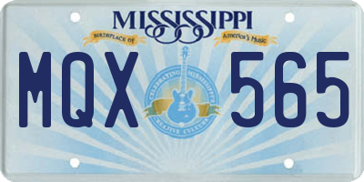 MS license plate MQX565