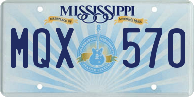 MS license plate MQX570