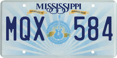 MS license plate MQX584