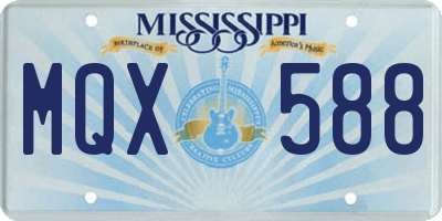 MS license plate MQX588