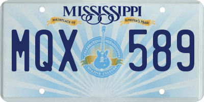 MS license plate MQX589