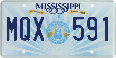 MS license plate MQX591