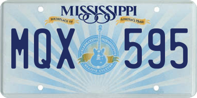 MS license plate MQX595