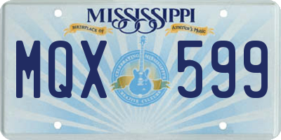 MS license plate MQX599