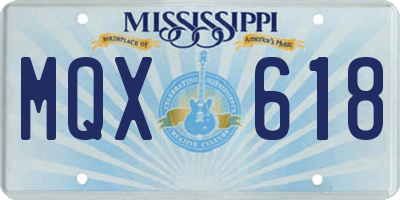 MS license plate MQX618
