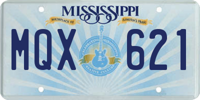 MS license plate MQX621