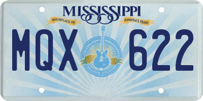 MS license plate MQX622