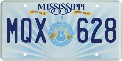 MS license plate MQX628