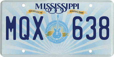 MS license plate MQX638
