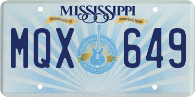 MS license plate MQX649