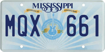 MS license plate MQX661