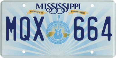 MS license plate MQX664