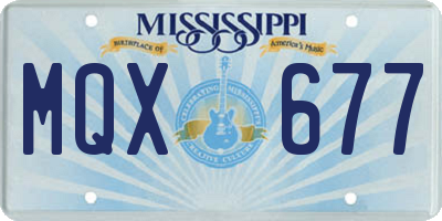 MS license plate MQX677