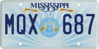 MS license plate MQX687