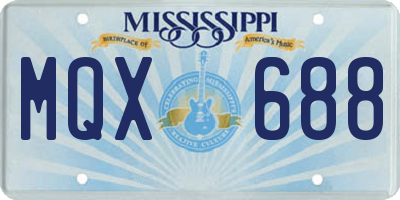 MS license plate MQX688