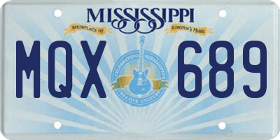 MS license plate MQX689