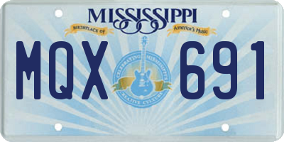 MS license plate MQX691