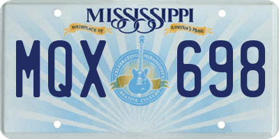 MS license plate MQX698
