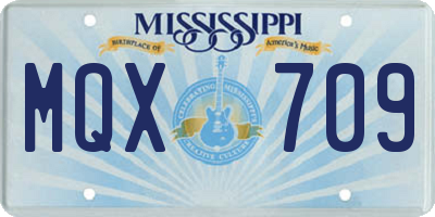 MS license plate MQX709