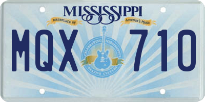 MS license plate MQX710