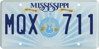 MS license plate MQX711