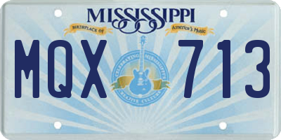MS license plate MQX713