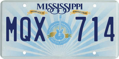 MS license plate MQX714