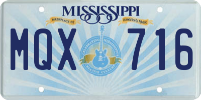 MS license plate MQX716