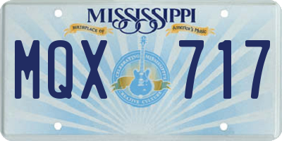MS license plate MQX717